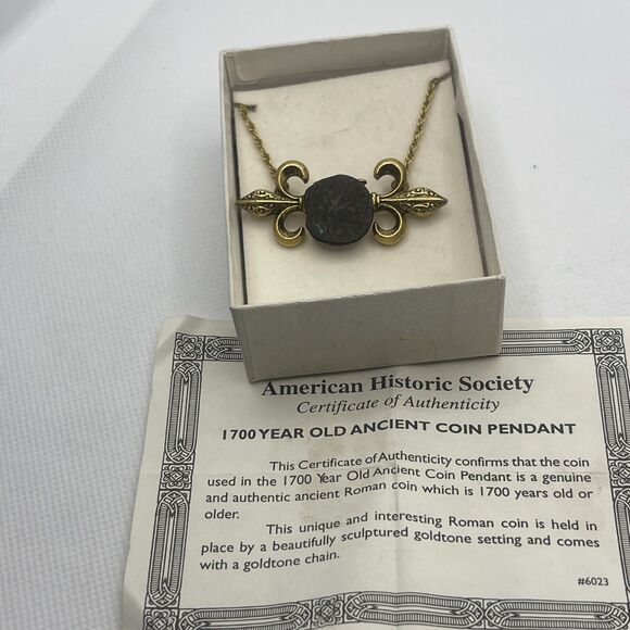 Ancient Roman Authentic Antique Coin 1700 Years Old - Pendant & Chain COA - Picture 5 of 6